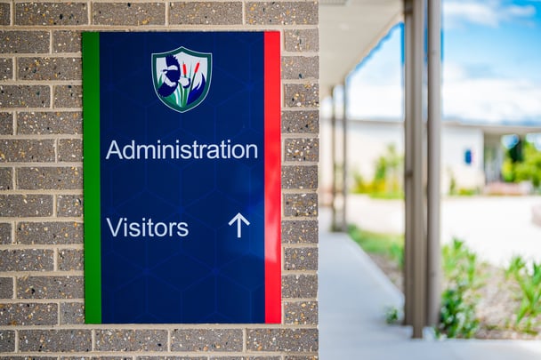 School gate signage