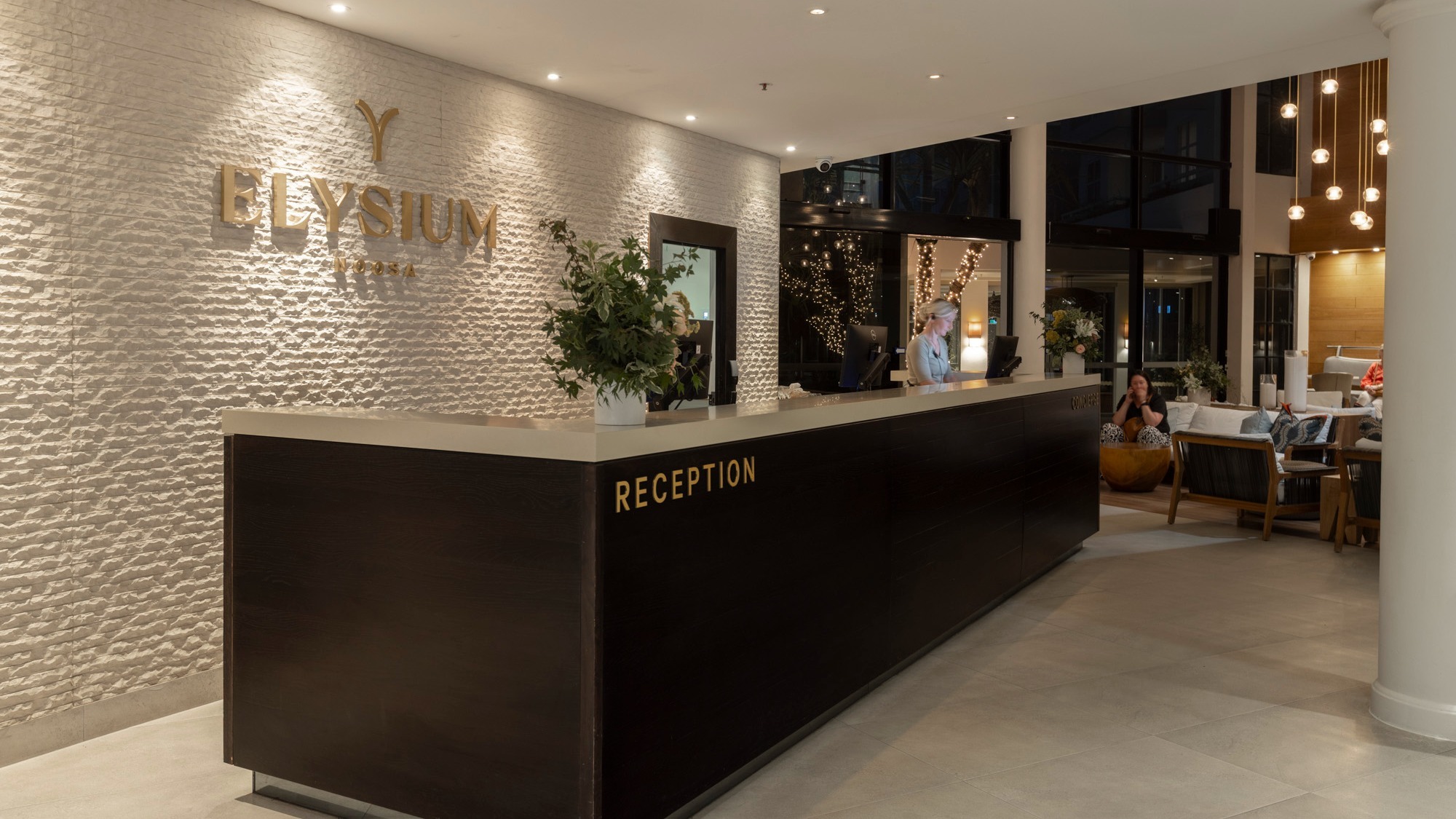 hotel reception signage