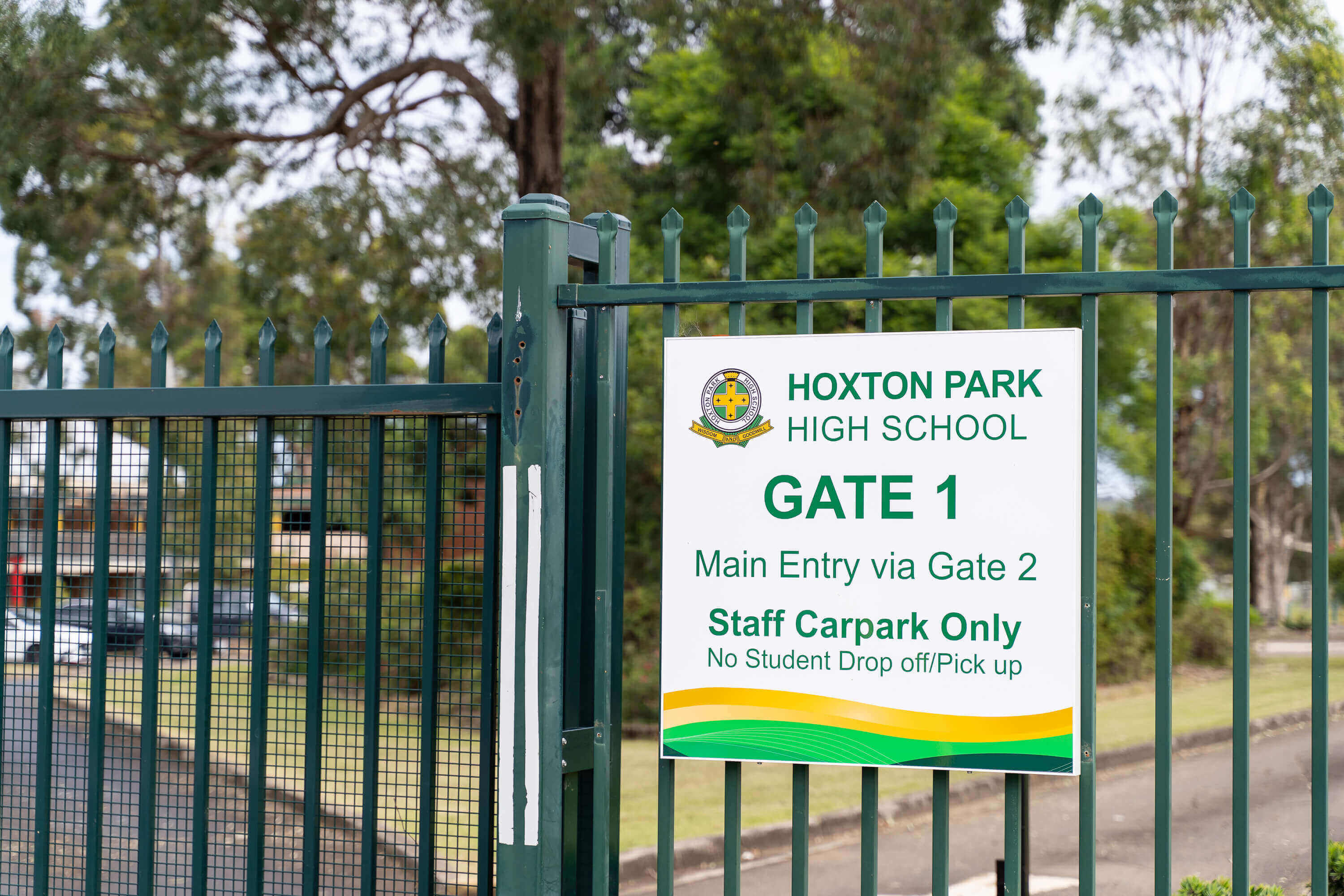 Hoxton Park High School school sign 