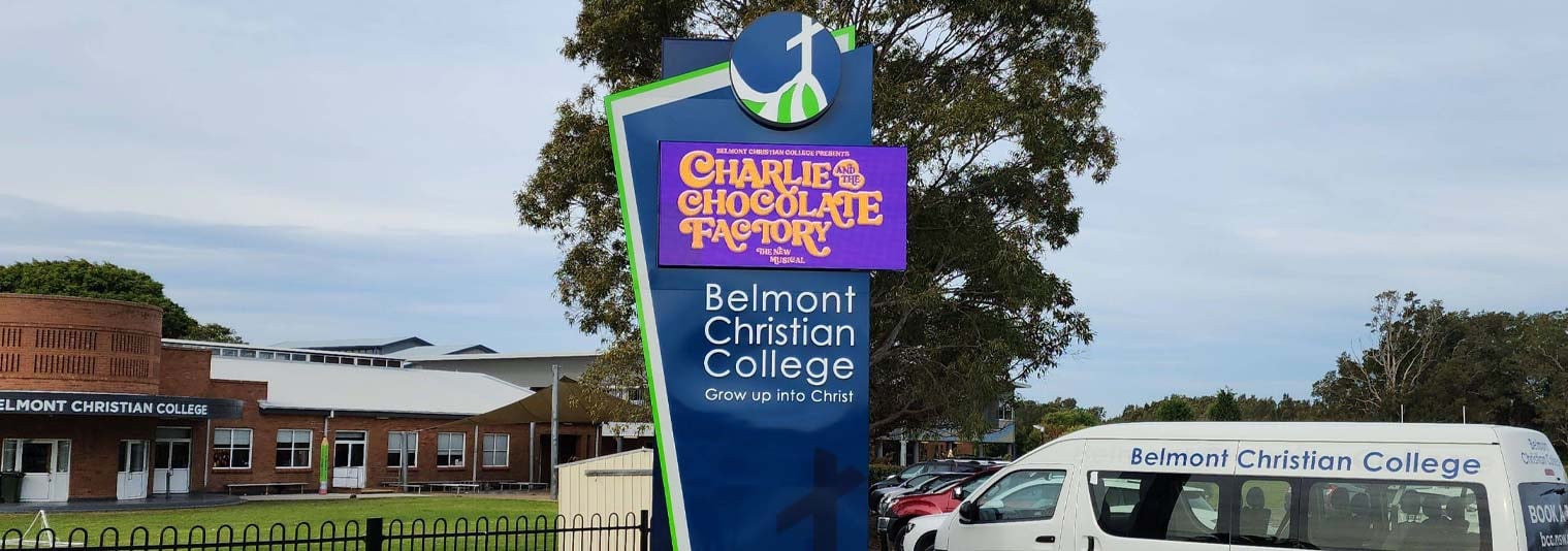 Belmont Christian College LED roadside sign
