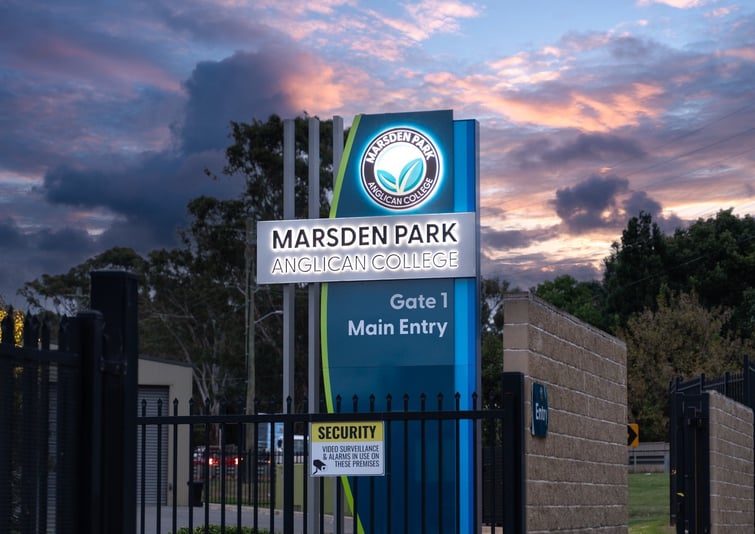 school gate signage