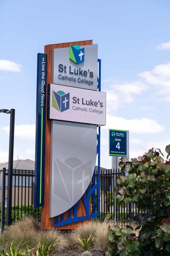 school signage for St Lukes